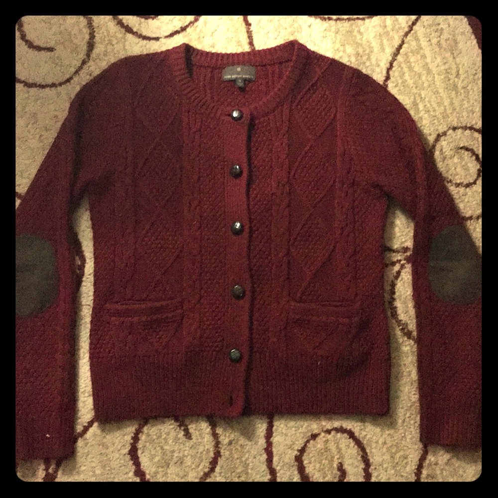 Cardigan, burgundy Sz M.